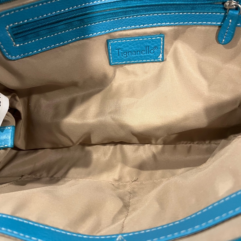 Vintage Tignanello Teal Leather Handbag - Picture 10 of 10